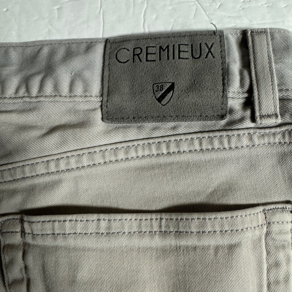 Cremieux Mens 34x30 Straight Leg Pants Light Gray Cotton Stretch Chino Trousers